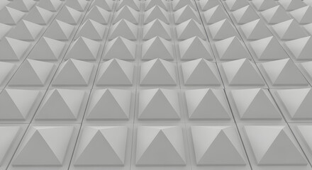 Obraz premium Pyramid pattern texture background geometric design abstract surface architectural element repeating shapes 3d rendering modern art minimalist monochrome white