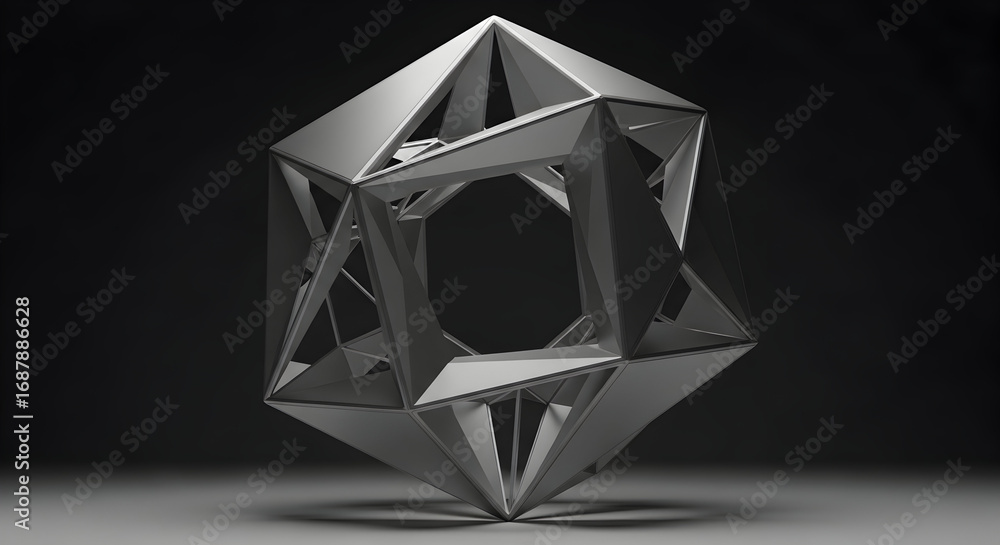 Poster geometric structure abstract design 3d render polygonal art modern shape architecture construction t