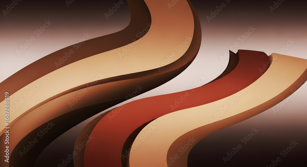 Poster abstract background design brown beige red modern art wallpaper graphic texture pattern curve shape 