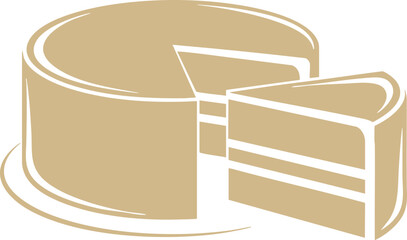 Slice of Cake Logo in Beige Tone