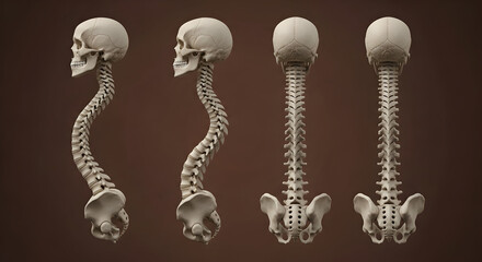 Human spine anatomy skeletal system vertebral column spinal cord bones skeleton medical illustration healthcare anatomy science biology education study health