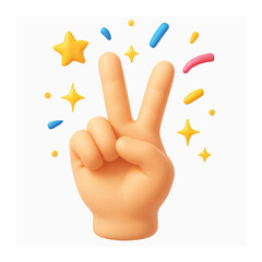 victory 3D vector hand image.