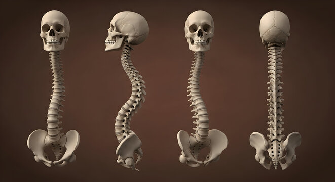 Skull spine skeleton anatomy human bone medical health science body vertebrae spinal column skeletal system structure biology education study