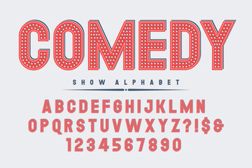 Modern bright lights alphabet design, cabaret, fairy LED lamps letters and numbers.