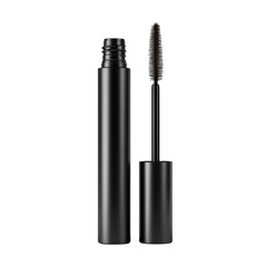 Black Mascara Tube and Wand, isolated on transparent background
