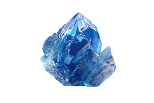 Crystalline blue gem, sharply faceted