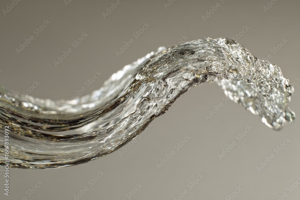 Aufkleber flowing water creating elegant shapes with light reflections in a serene setting during daylight
