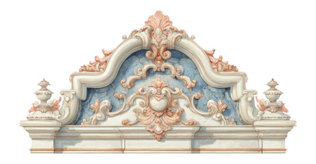 Fototapeta premium Ornate Architectural Decorative Element with Floral Patterns and Curves