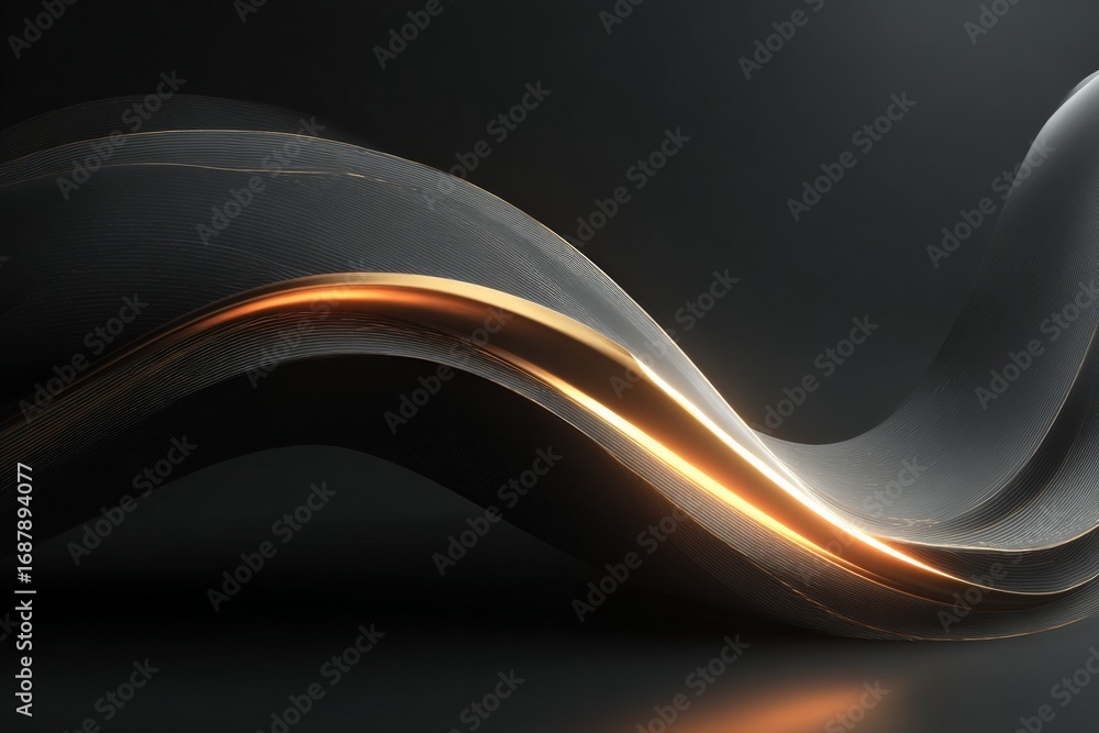 Aufkleber flowing wave of light and shadow creates an elegant visual in a dark space highlighting movement and