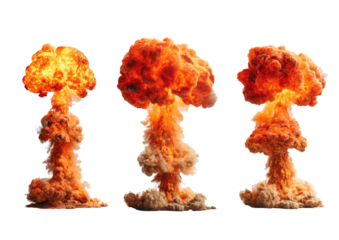 Three sequential atomic bomb explosions
