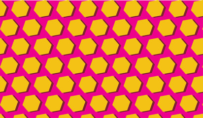 Hexagon repeat art with shadow line
