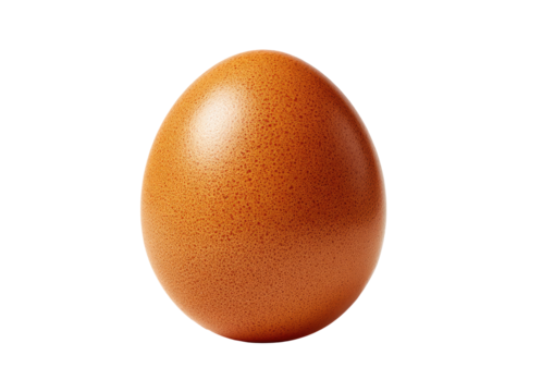 A single, whole brown egg against a black background.  Its surface is textured with small, subtle bumps