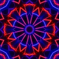 Abstract neon mandala pattern