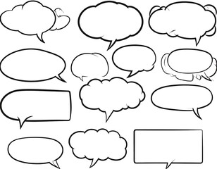 Collection of various speech bubbles