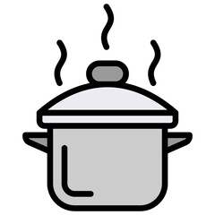 Cooking Pot outline mixed icon