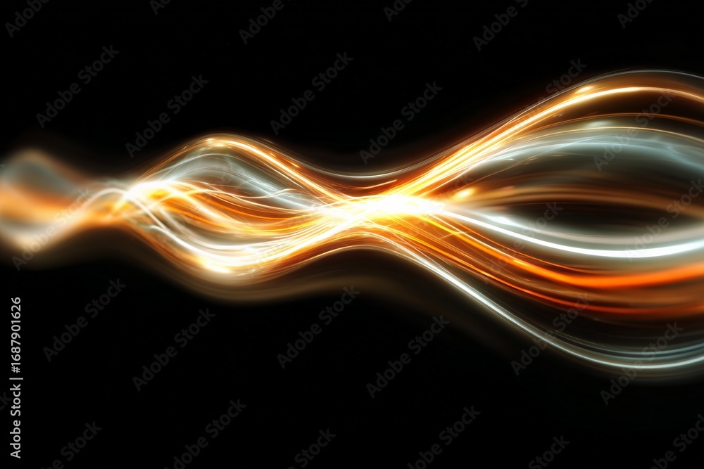 Aufkleber dynamic waves of light create a mesmerizing abstract display with flowing patterns in shades of oran