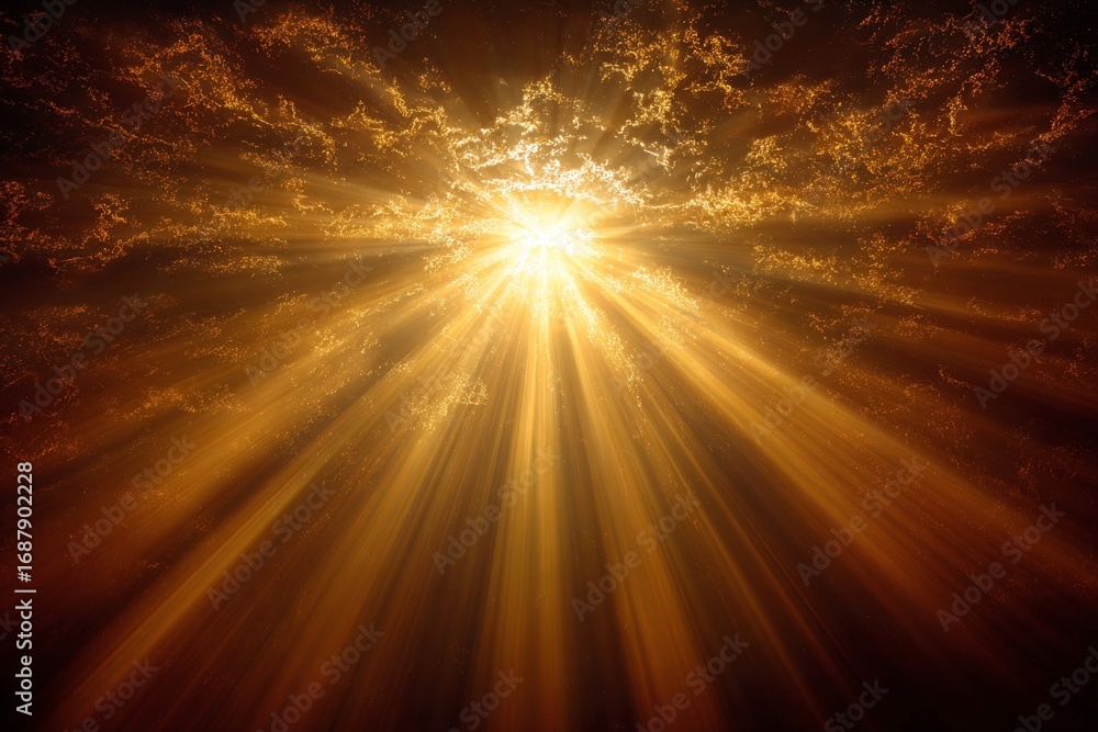 Poster sunlight streams through clouds at dawn creating a stunning display of warmth and illumination in th