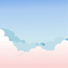 abstract watercolor background with clouds , blue sky,pastel color background