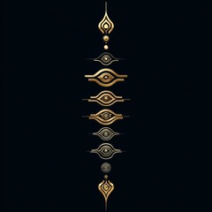 Elegant Geometric Symbols in Gold and Black Design for Modern Art