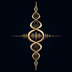 Elegant Gold Sound Wave Design with Intricate Spiral Patterns