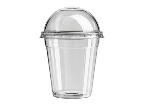 Clear plastic disposable cup with dome lid (9)