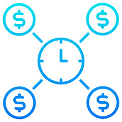 time is money gradient icon