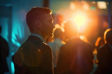 Networking Success. Entrepreneur networking at an event concept