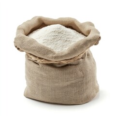 An isolated burlap bag full of coffee beans