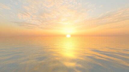 Fototapeta premium Serene Sunset Ocean Scene Golden Hour Seascape