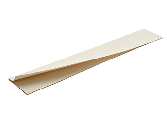 Beige rectangular strip of paper, folded
