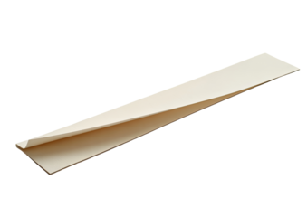 Beige rectangular strip of paper, folded