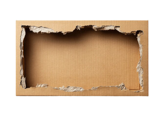 Fototapeta premium Torn cardboard box, open rectangle