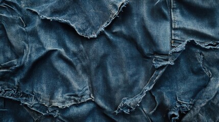 Naklejka premium Exploring the Texture and Hues of Distressed Denim: A Deep Dive into the Aesthetics of Worn Jeans