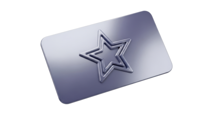 Metallic reward card featuring an embossed star design.