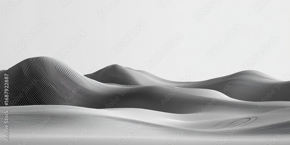 Poster observe monochrome desert with texture and minimalist art concept theme