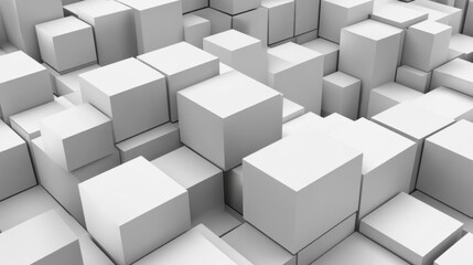 White Cubes Create Abstract Shape With A Modern, Geometric Theme