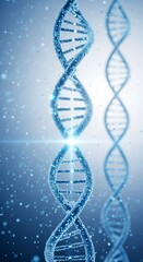 Intricate molecular structure of DNA showcased against a shimmering background