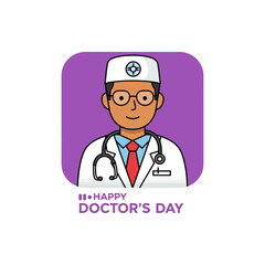 Fototapeta premium happy doctors day a medic wearing a stethoscope illustration for celebration for medical awareness and health