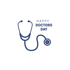 happy doctors day with a stethoscope illustration symbol for healthcare appreciation and recognition day card