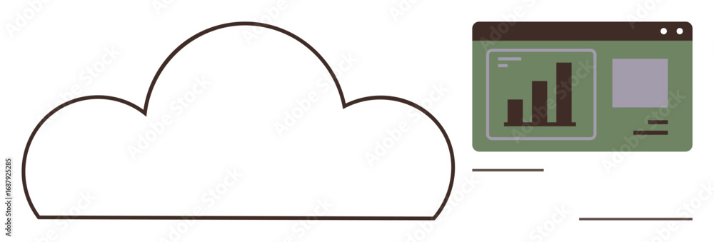 Fototapete cloud with graphical web interface displaying growth charts. ideal for cloud storage, data managemen