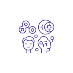 mental health concept with person thinking brain health disorder and cognitive impairment illustration for psychology