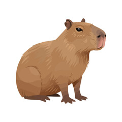 a capybara sitting calmly vector illustration animal drawing representing south american wildlife fauna and nature
