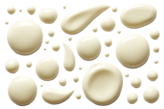 Creamy, smooth blobs, various shapes, light beige - Powered by Adobe