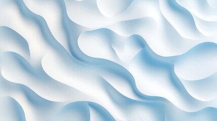 Obraz premium Gentle Waves And Soft Blue, Calm Background, Digital Abstract, Smooth Curves