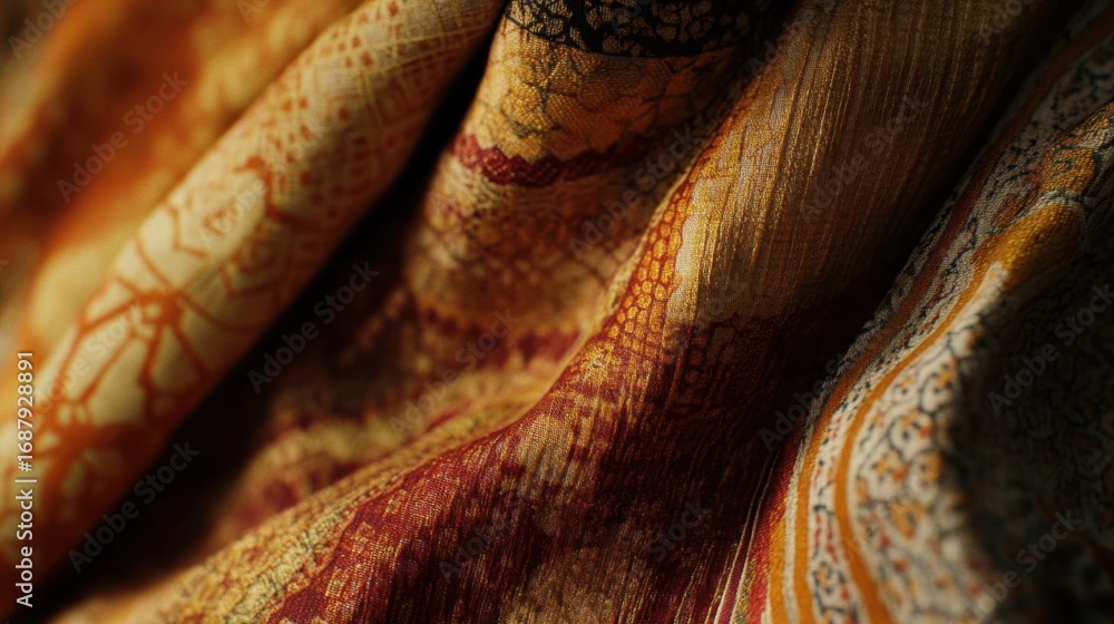 Poster observe cloth, with detailed pattern for textile design and soft material folds