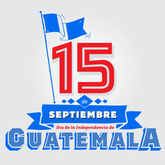 An allegorical illustration of the September 15th celebration in Guatemala. Editable symmetrical composition.