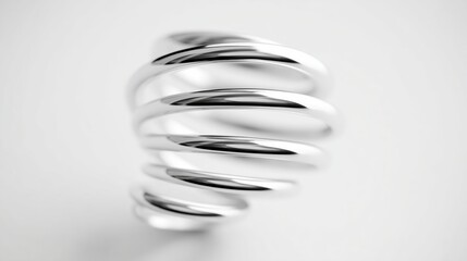 Silver ring with swirling design isolated on a white