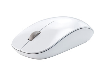 A white, smooth, wireless computer mouse