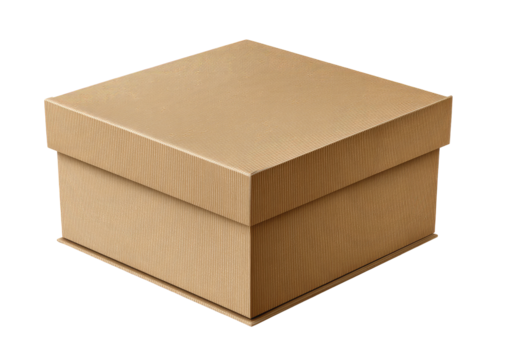 Square cardboard box, light beige color