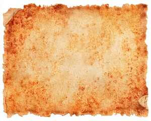 Aged paper texture with torn edges and curled corners, stained with brown and tan hues, creating a rustic, vintage appearance
